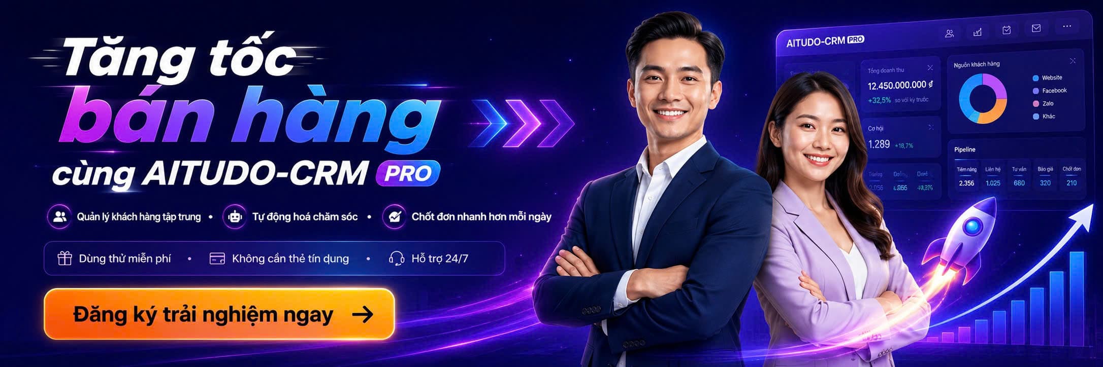 Tăng tốc bán hàng cùng AITUDO-CRM PRO — Đăng ký trải nghiệm ngay