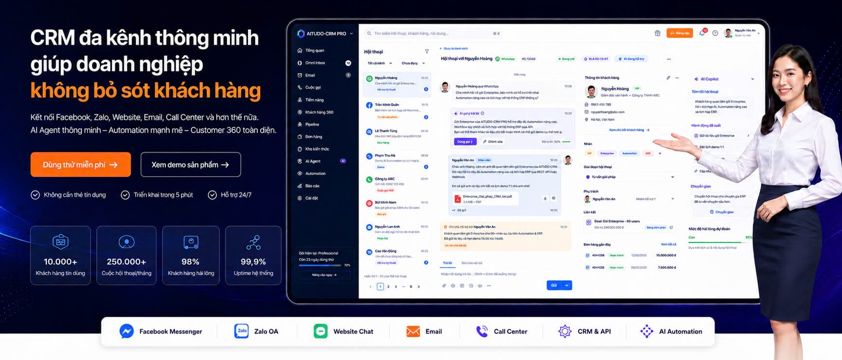 CRM đa kênh thông minh giúp doanh nghiệp không bỏ sót khách hàng